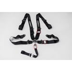 Black 5-Point Camlock Harness Belth with location of label containing manufacture date highlighted.